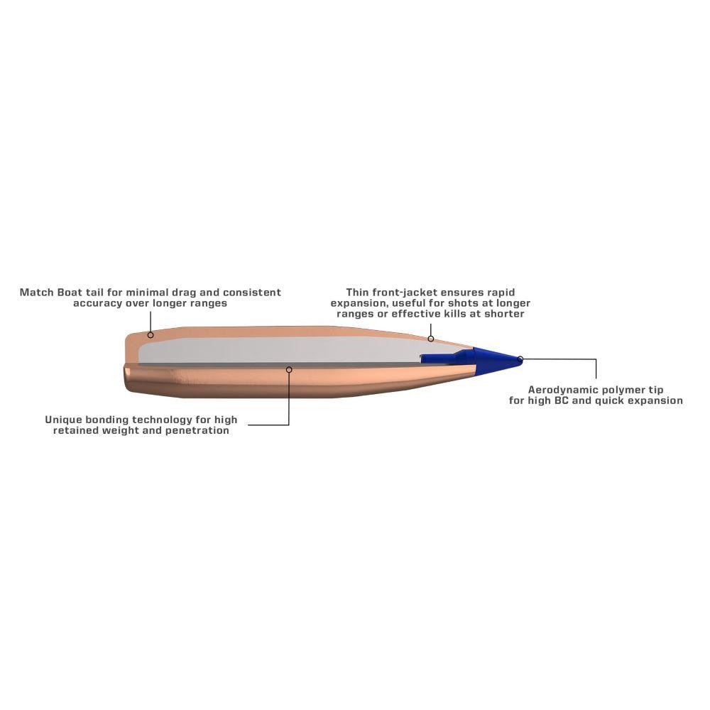 Norma .30 Cal Bondstrike Bonded Boat Tail Polymer Tip Bullet .308 180gr 100/ct Picture of Norma Ammunition NORMA SHOOTER PACK .30 BOND 180GR 100 RND BULLETS