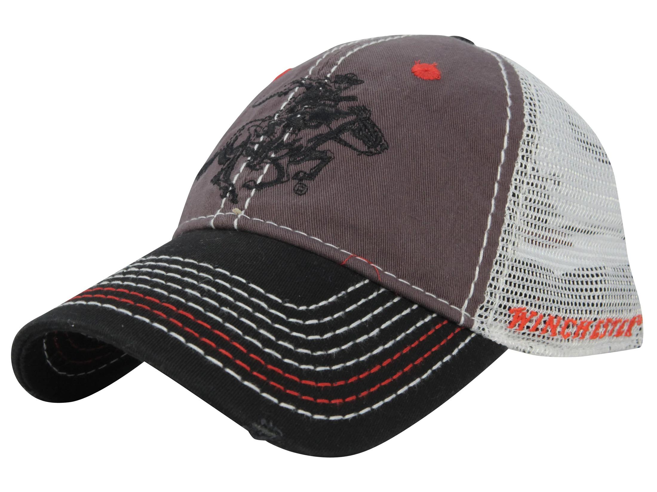Outdoor Cap Grey/Black Mesh Back w/Winchester Logo Flat Stitched