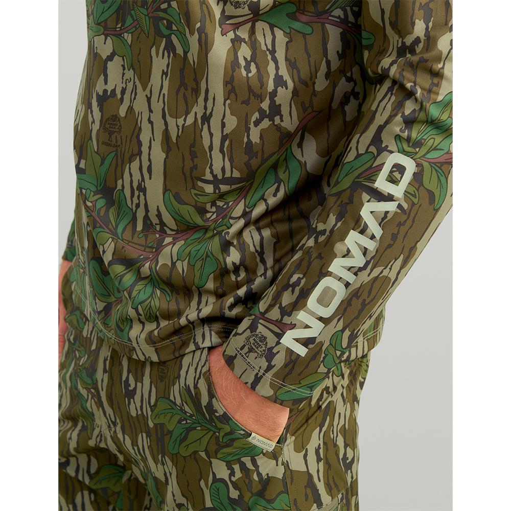 Nomad Mirage Long Sleeve Camo Crew Shirt Mossy Oak Greenleaf L Picture of Nomad NOMAD MIRAGE LS CAMO CREW MO GREENLEAF L