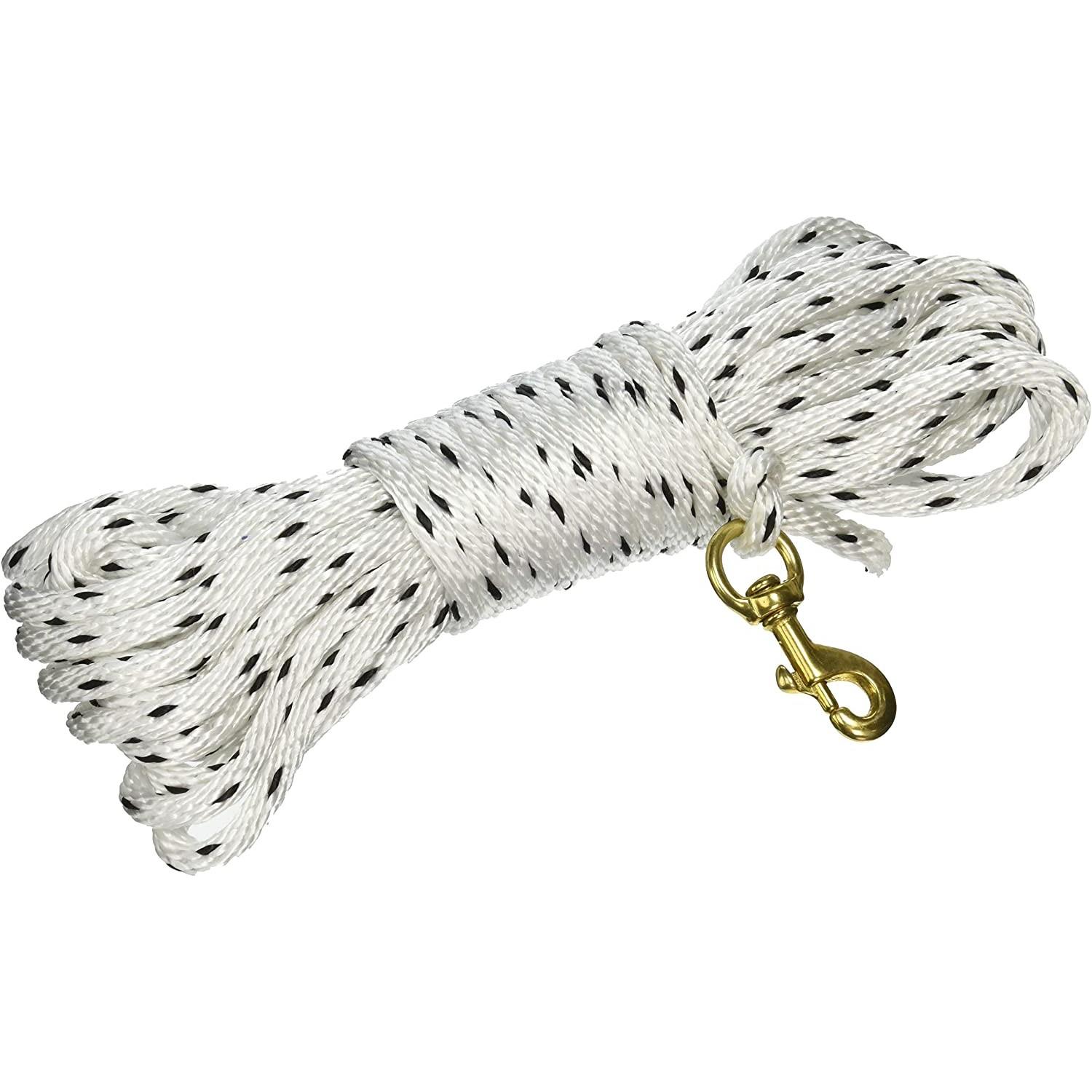 Omnipet Check Cord 40ft White Picture of Leather Brothers Inc. DBA Omnipet 40 FT CHECK CORD/WH