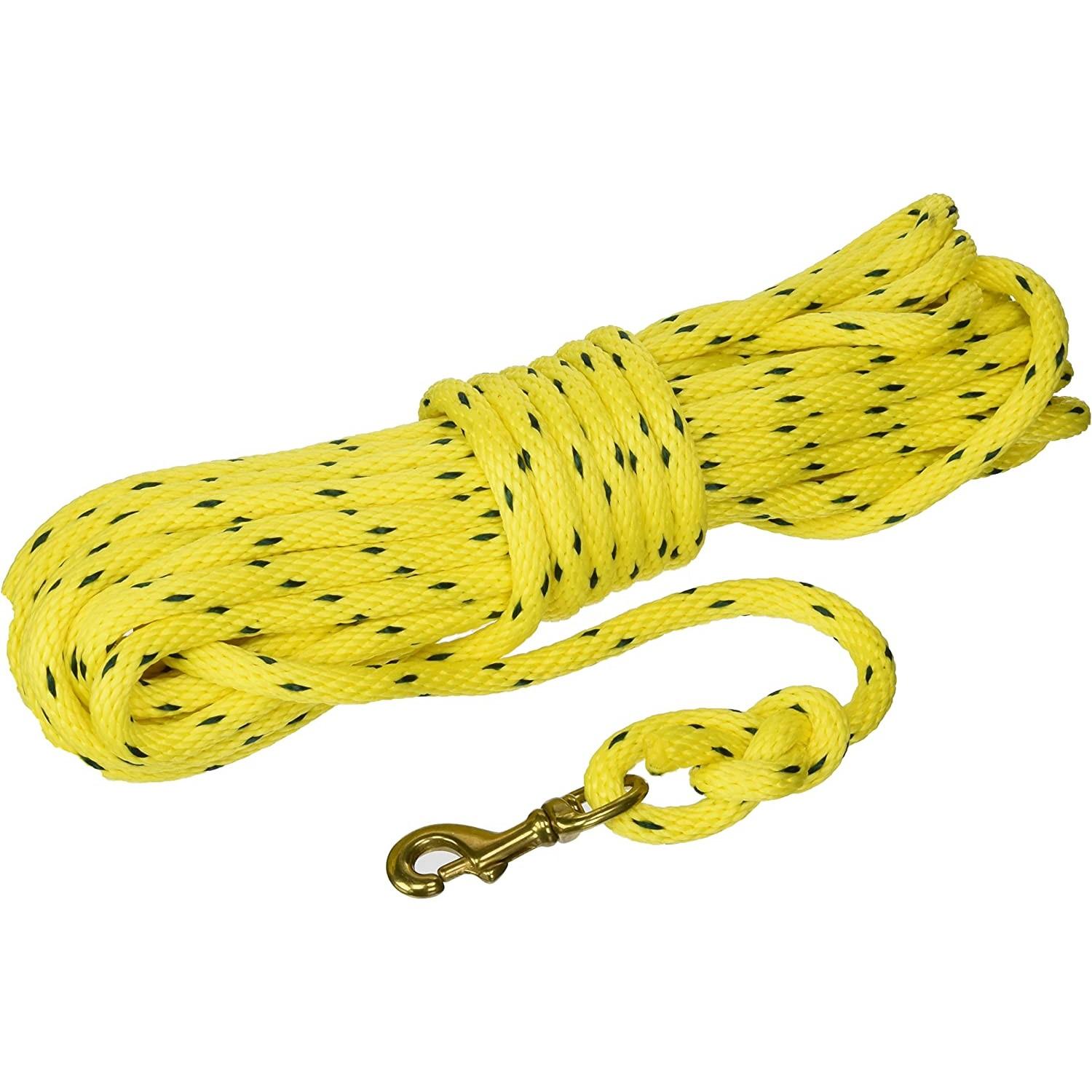 Omnipet Check Cord 40ft Yellow Picture of Leather Brothers Inc. DBA Omnipet 40 FT CHECK CORD/YL