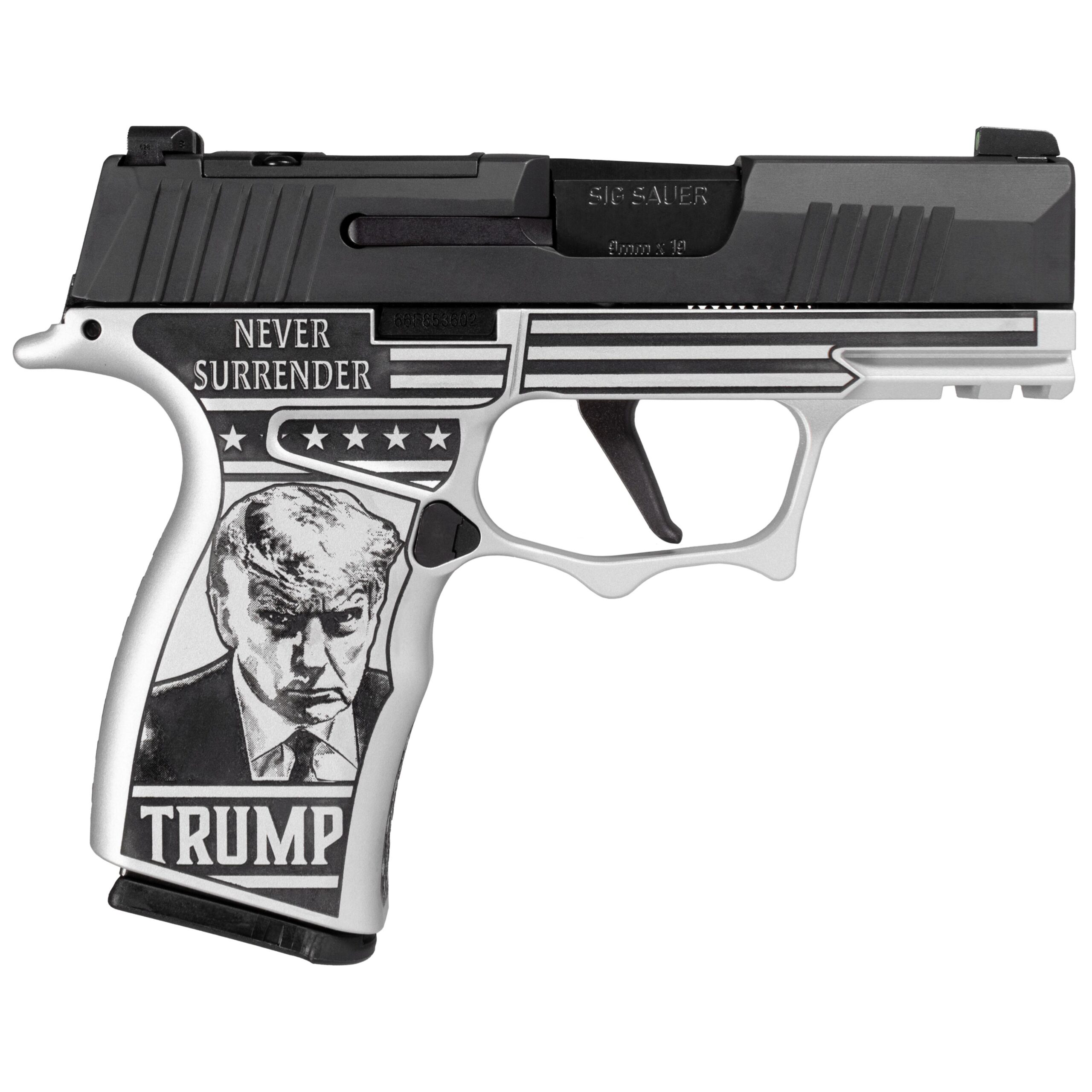 Sig Sauer P365 Shark Tooth "Trump" Grip Optic Ready Handgun 9mm Luger 12rd Magazines(2) 3.1" Barrel X-RAY 3 Sights