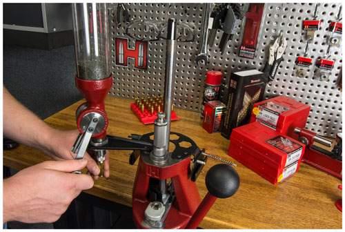 Hornady Lock-N-Load Powder Measure Bracket for Hornady Iron Press Picture of Hornady Reloading IRON PRESS POWDER MEASURE ATTACHMENT