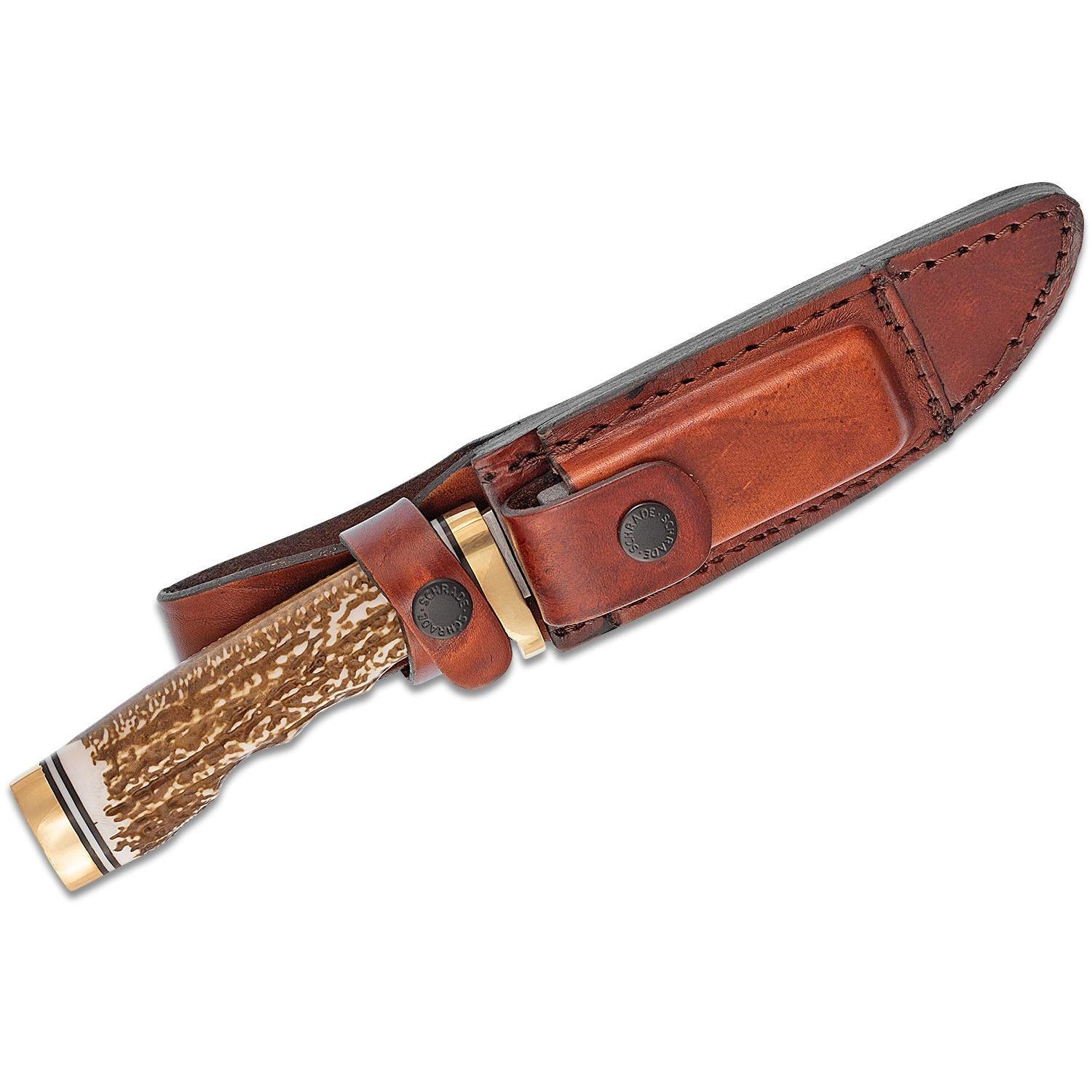 Schrade Uncle Henry Next Gen 153UH Fixed Knife 4-9/10" Trailing Point Blade Brown Picture of Battenfeld Knives Uncle Henry Next Gen 153UH - Bx CP=12