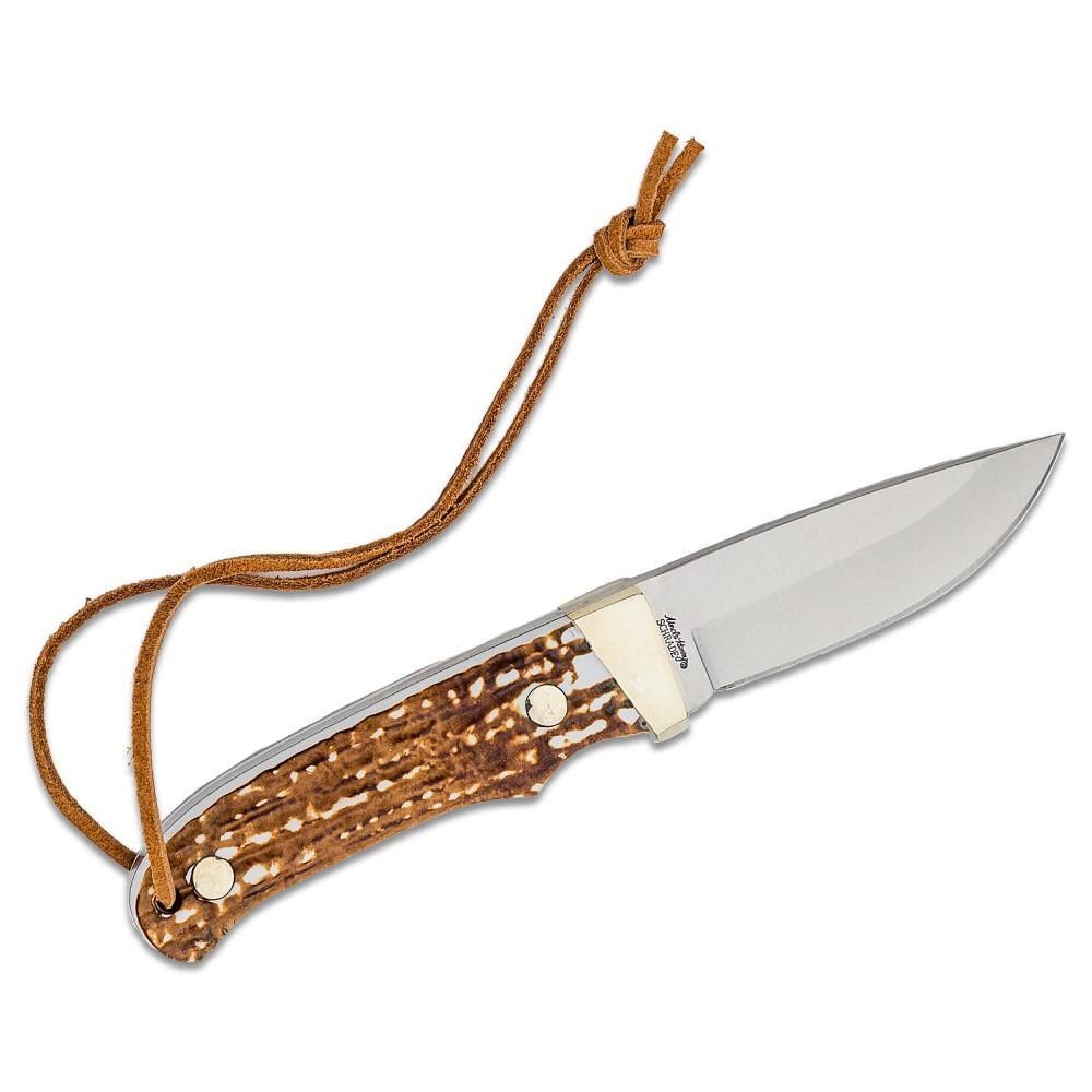 Schrade Uncle Henry Next Gen PH1N Stagalon Fixed Knife 3-3/5" Trailing Point Blade Brown Picture of Battenfeld Knives Uncle Henry Next Gen PH1N Stagalon Bx CP=6