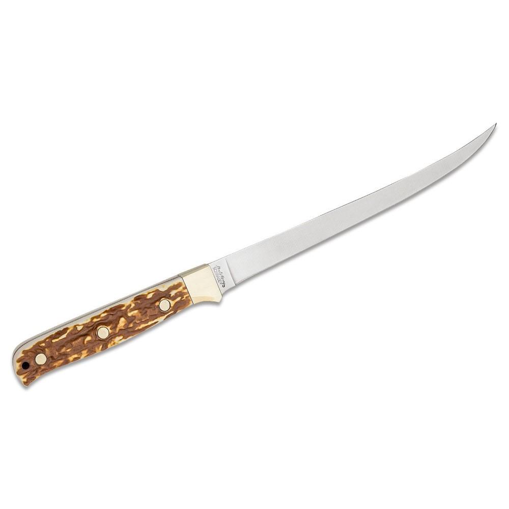 Schrade Uncle Henry Next Gen 167UH Stagalong Fixed Knife 7-1/2" Fillet Blade Brown Picture of Battenfeld Knives Uncle Henry Next Gen 167UH Stagalon Bx CP=12