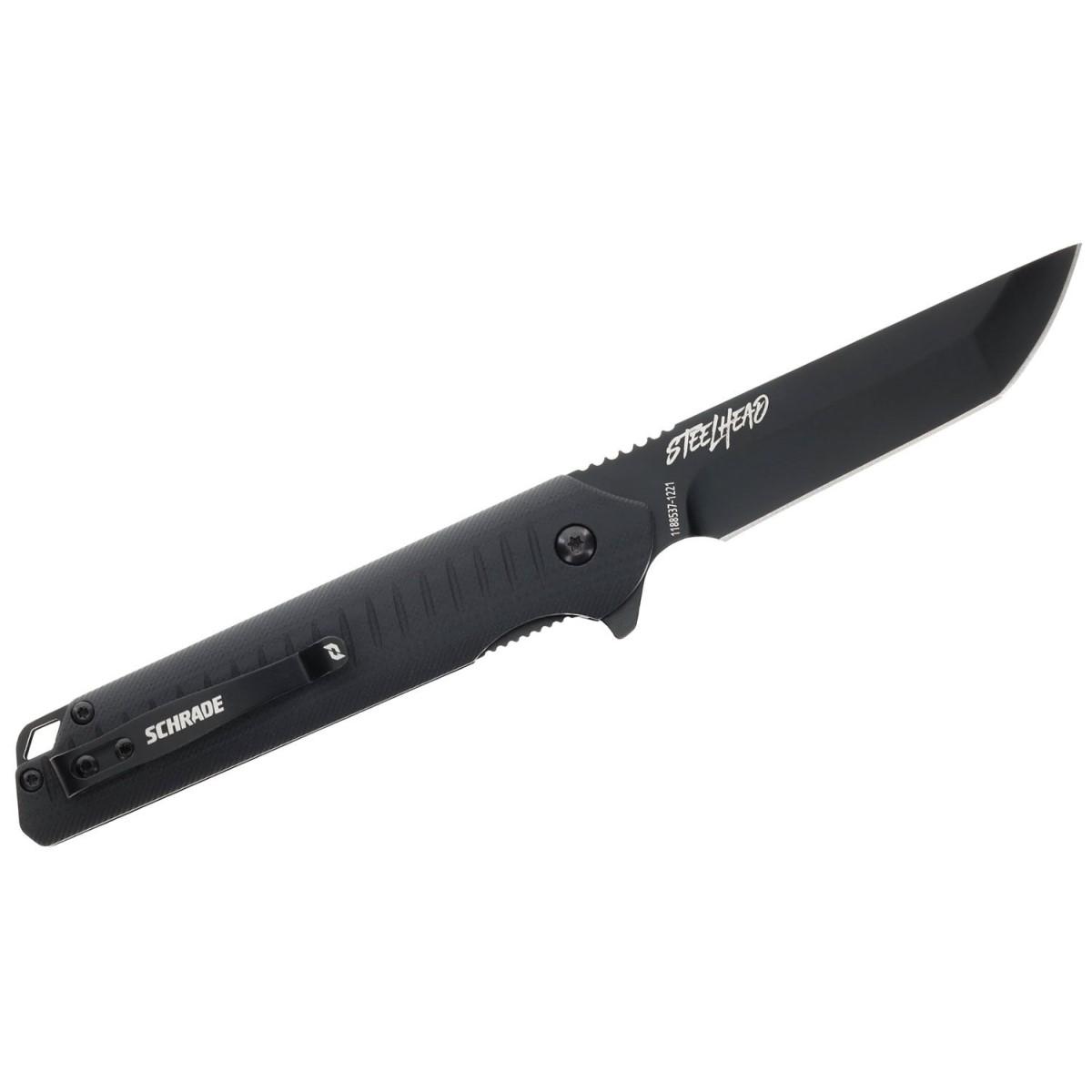 Schrade Delta Class Steelhead Folder Knife 3 1/2" Blade Black Picture of Battenfeld Knives Schrade Steelhead Folder