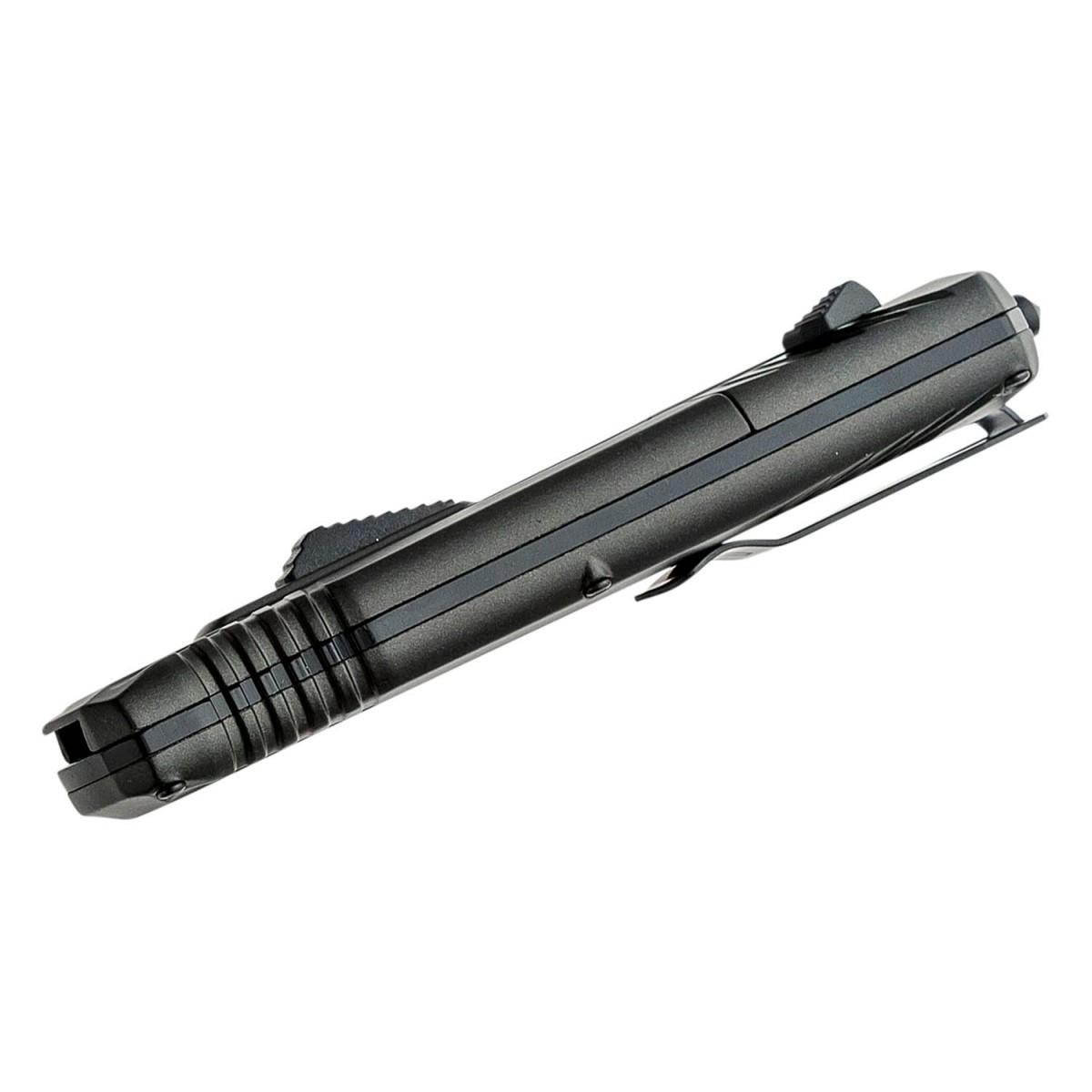Smith & Wesson MPOTF10 OTF Assisted Knife 3 1/2" Blade Black Picture of Battenfeld Knives S&W MPOTF10 Gray / Black Serrated - Box