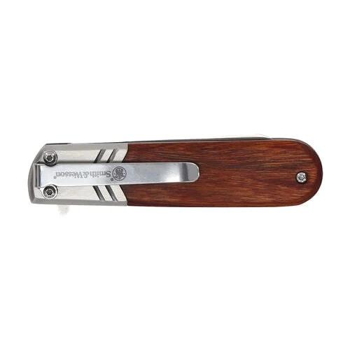Smith & Wesson Executive Spring Assist Barlow Knife 2 3/4" Blade Wood Handle Picture of Battenfeld Knives S&W Executive Spring Assist Barlow - Wood Handle - Box