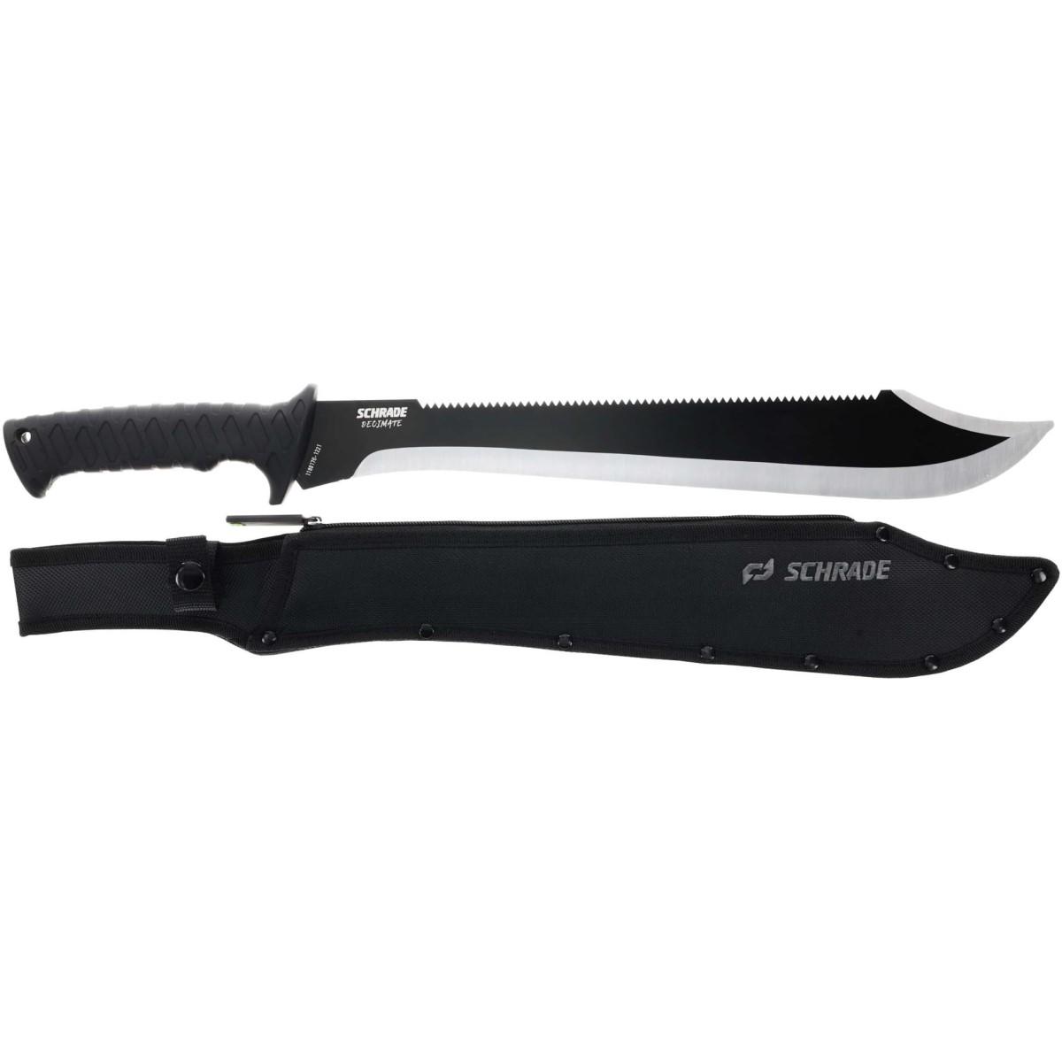 Schrade Decimate Sawback Machete 14" Blade Black Picture of Battenfeld Knives Schrade Decimate Sawback