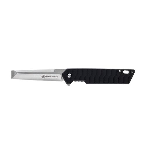 Smith & Wesson 24/7 Folding Cleaver Knife 3-1/4" Cleaver Blade Black Blister Picture of Battenfeld Knives S&W KT 24/7 Folding Cleaver-Blister CP=3