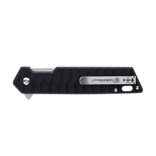 Smith & Wesson 24/7 Folding Cleaver Knife 3-1/4" Cleaver Blade Black Blister Picture of Battenfeld Knives S&W KT 24/7 Folding Cleaver-Blister CP=3