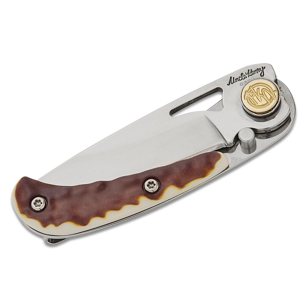 Uncle Henry Next Gen 3UH Folding Knife 2-1/5" Drop Point Blade Staglon Steel Clamshell Picture of Battenfeld Knives UNCLE HENRY Next Gen Series 3UH 2.2'' Blade