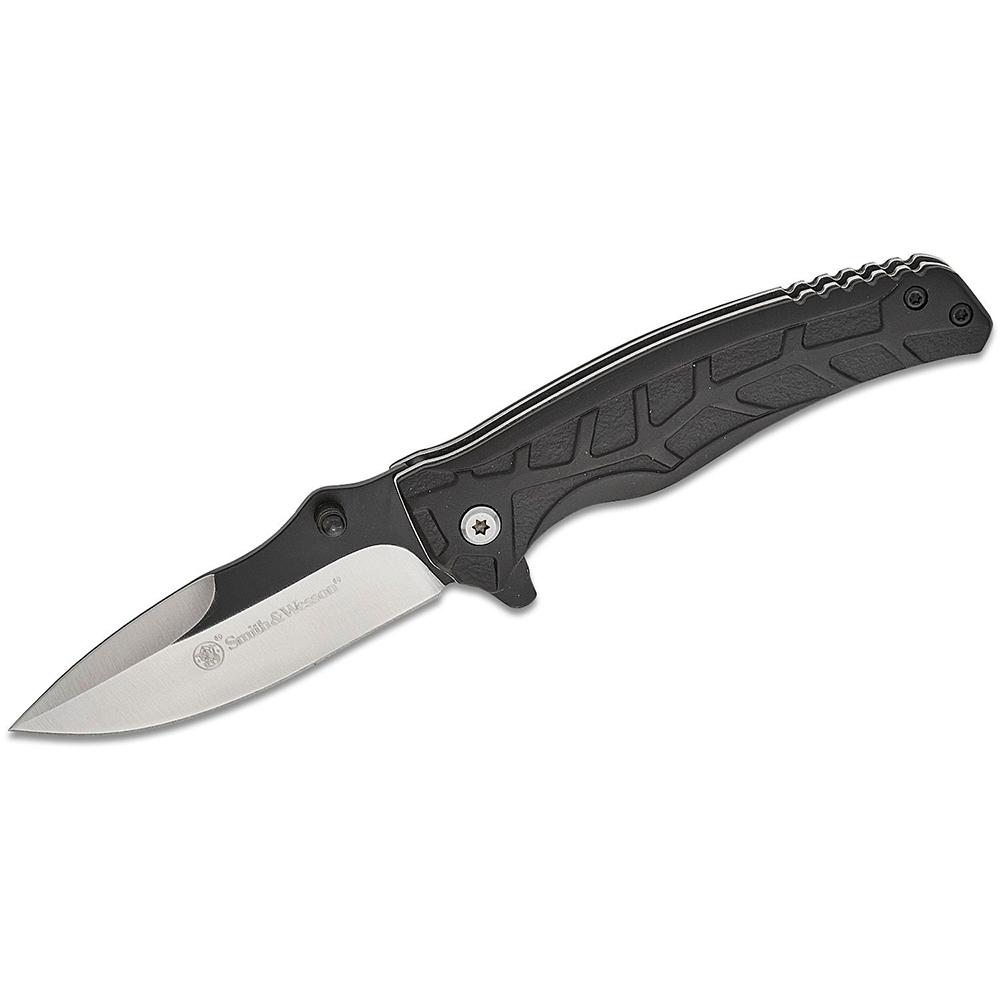 Smith & Wesson Extreme Ops Folding Knife 3" Drop Point Blade Two Tone Black Silver Picture of Battenfeld Knives S&W KT Extreme Ops Two-Tone Drop Point 3'' Blade
