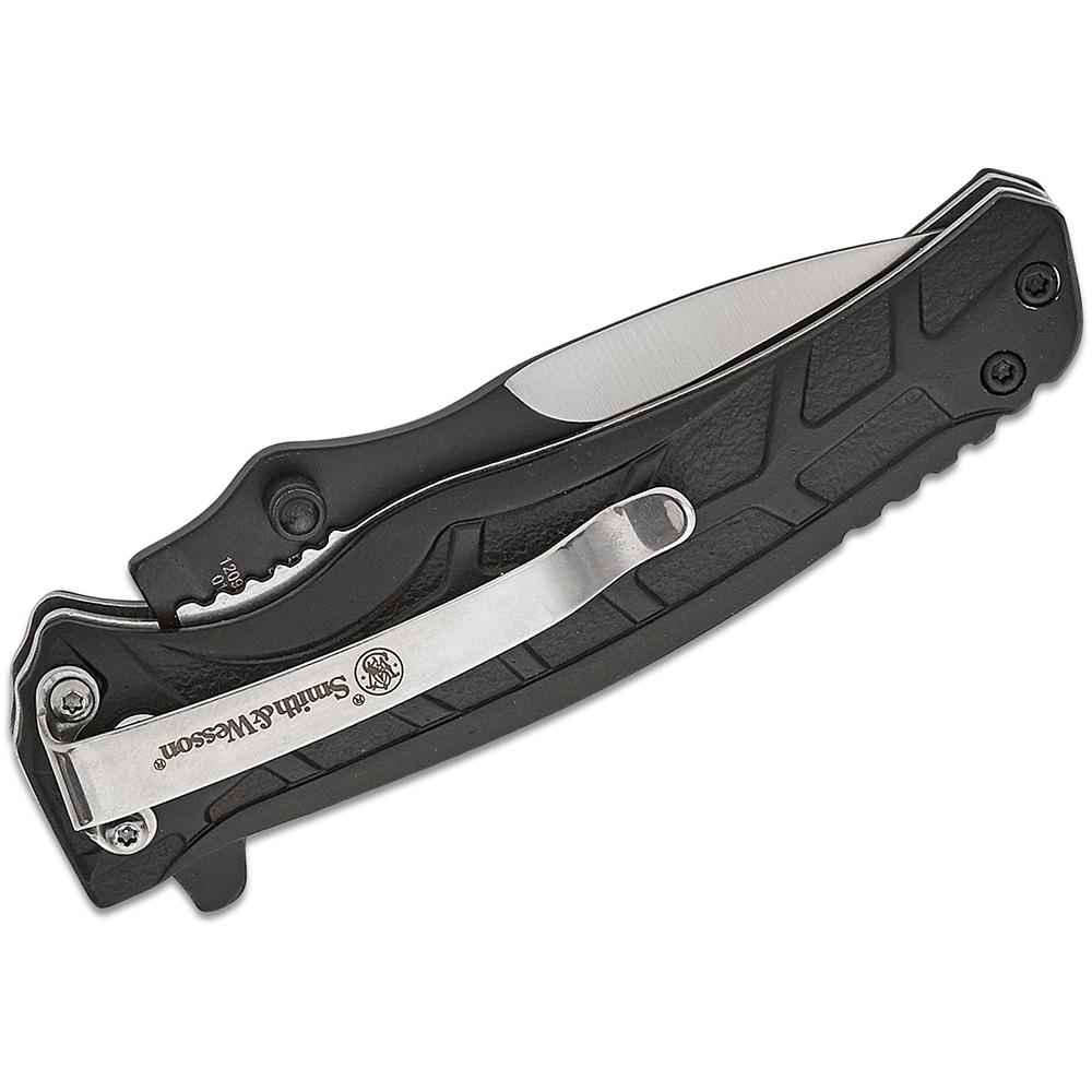 Smith & Wesson Extreme Ops Folding Knife 3" Drop Point Blade Two Tone Black Silver Picture of Battenfeld Knives S&W KT Extreme Ops Two-Tone Drop Point 3'' Blade