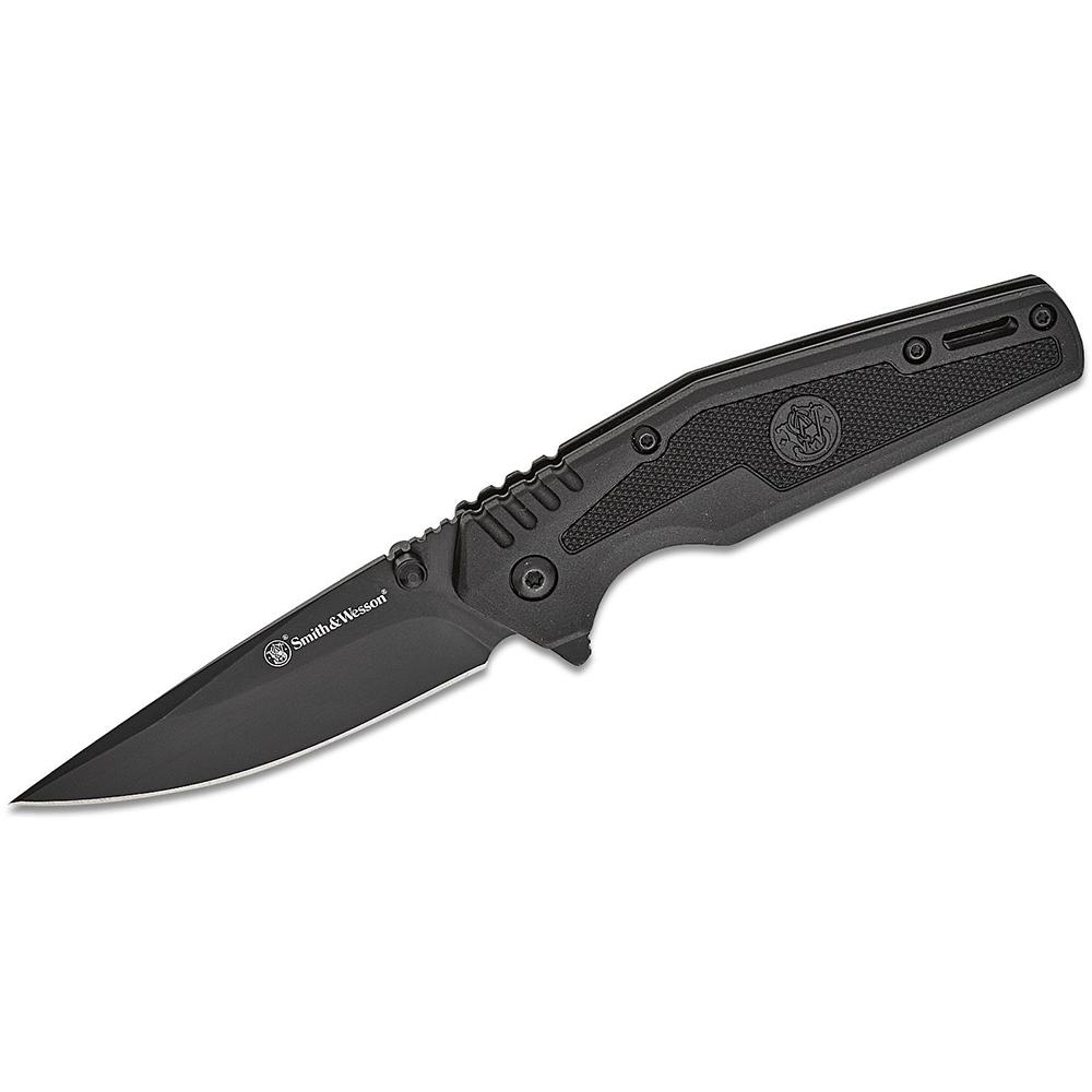 Smith & Wesson SWAT Assisted Folding Knife 3" Drop Point Blade Black Picture of Battenfeld Knives S&W KT SWAT Spring Assisted Drop Point 3'' Blade