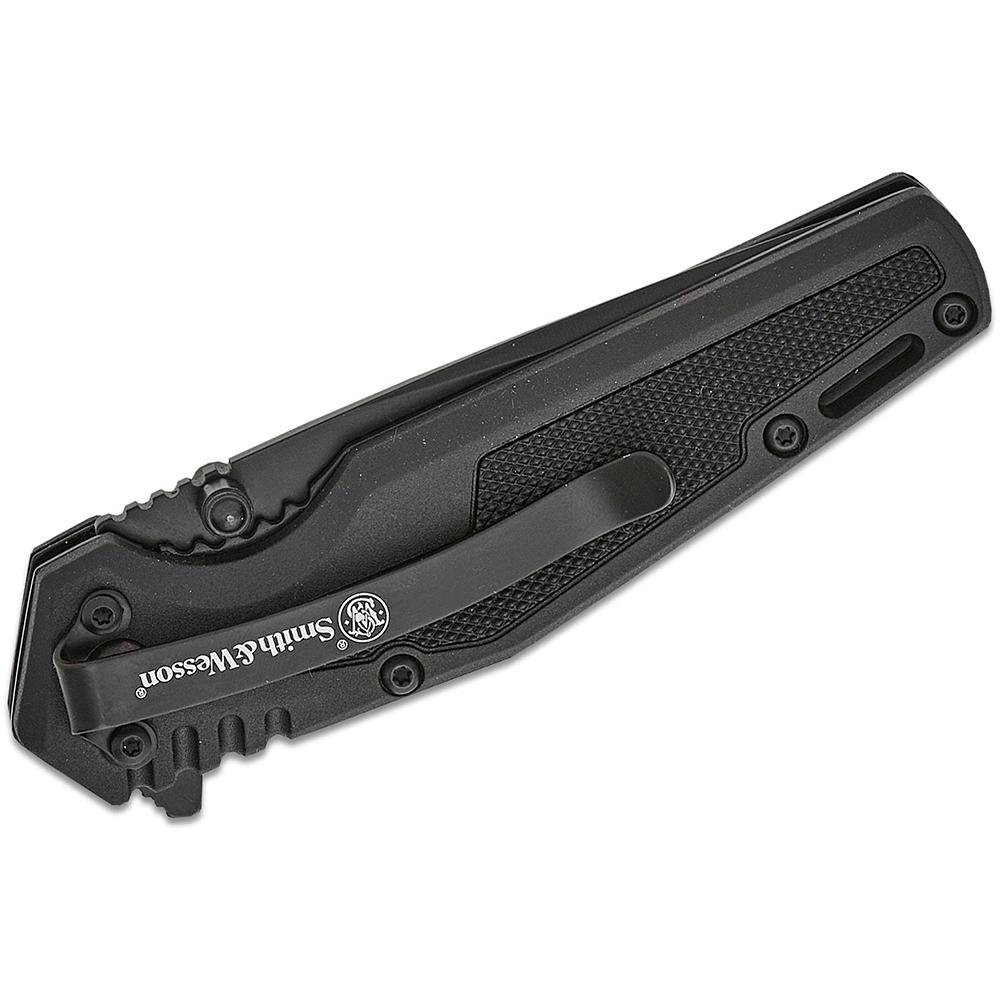 Smith & Wesson SWAT Assisted Folding Knife 3" Drop Point Blade Black Picture of Battenfeld Knives S&W KT SWAT Spring Assisted Drop Point 3'' Blade