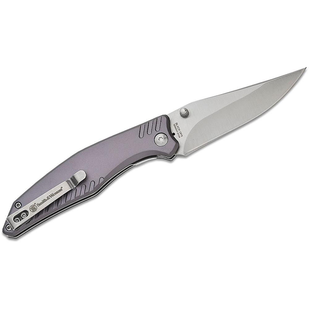 Smith & Wesson Black Ops Folding Knife 3-1/2" Clip Point Blade Slate Grey Picture of Battenfeld Knives S&W KT Black Ops Clip Point Folder 3.5'' Blade
