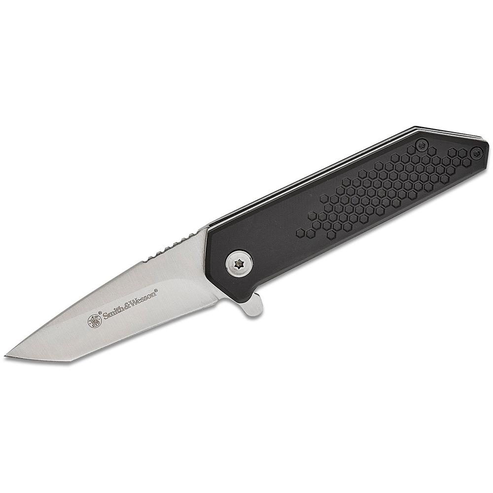 Smith & Wesson Extreme Ops Spring Assist Folding Knife 2-1/2" Tanto Blade Black Picture of Battenfeld Knives S&W KT Extreme Ops Spring Assist Tanto 2.5'' Blade