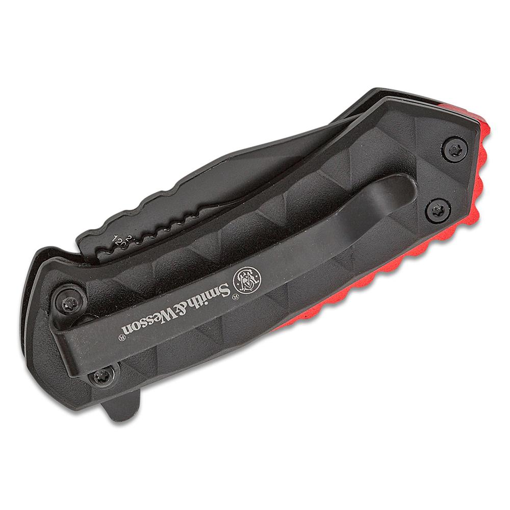 Smith & Wesson 24/7 Spring Assisted Folding Knife 1-9/10" Clip Point Blade Black Box Picture of Battenfeld Knives S&W KT 24/7 Spring Assist Clip Point - Box 1.9'' Blade