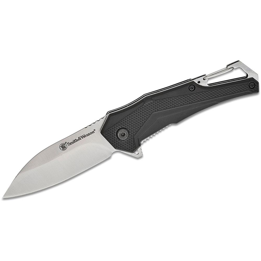 Smith & Wesson Oasis Carabiner Folding Knife 3" Drop Point Blade Black Box Picture of Battenfeld Knives S&W KT Oasis Carabiner Folding Knife - Box 3'' Blade