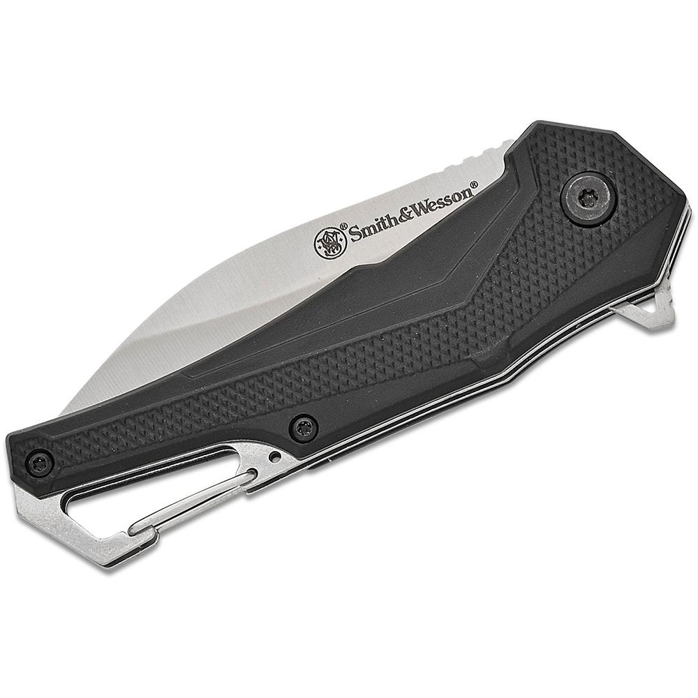 Smith & Wesson Oasis Carabiner Folding Knife 3" Drop Point Blade Black Box Picture of Battenfeld Knives S&W KT Oasis Carabiner Folding Knife - Box 3'' Blade