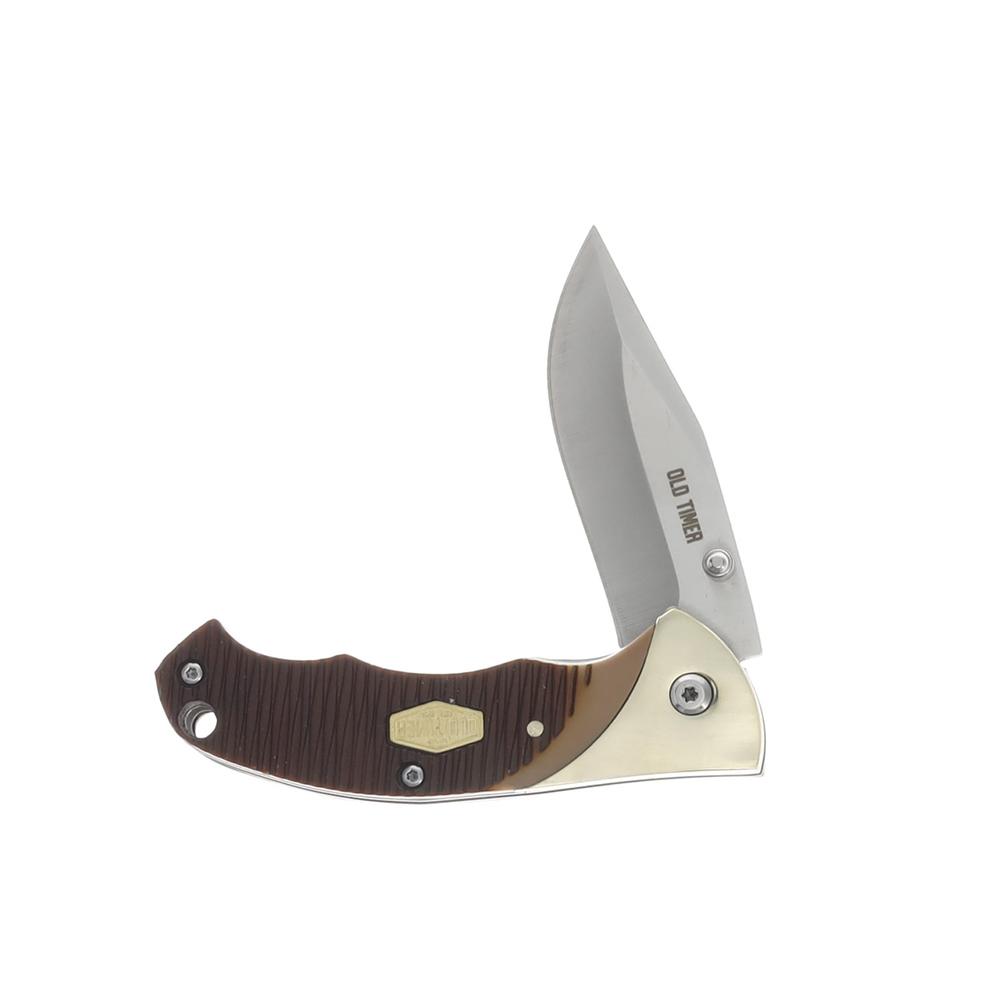 Old Timer Clip Folding Knife 2-3/4" Clip Point Blade Brown Picture of Battenfeld Knives Old Timer Clip Folder