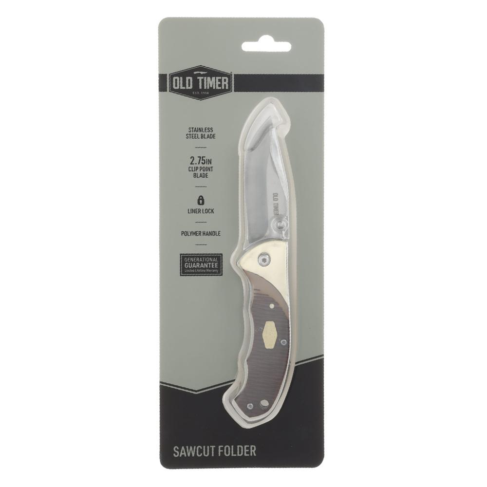 Old Timer Clip Folding Knife 2-3/4" Clip Point Blade Brown Picture of Battenfeld Knives Old Timer Clip Folder