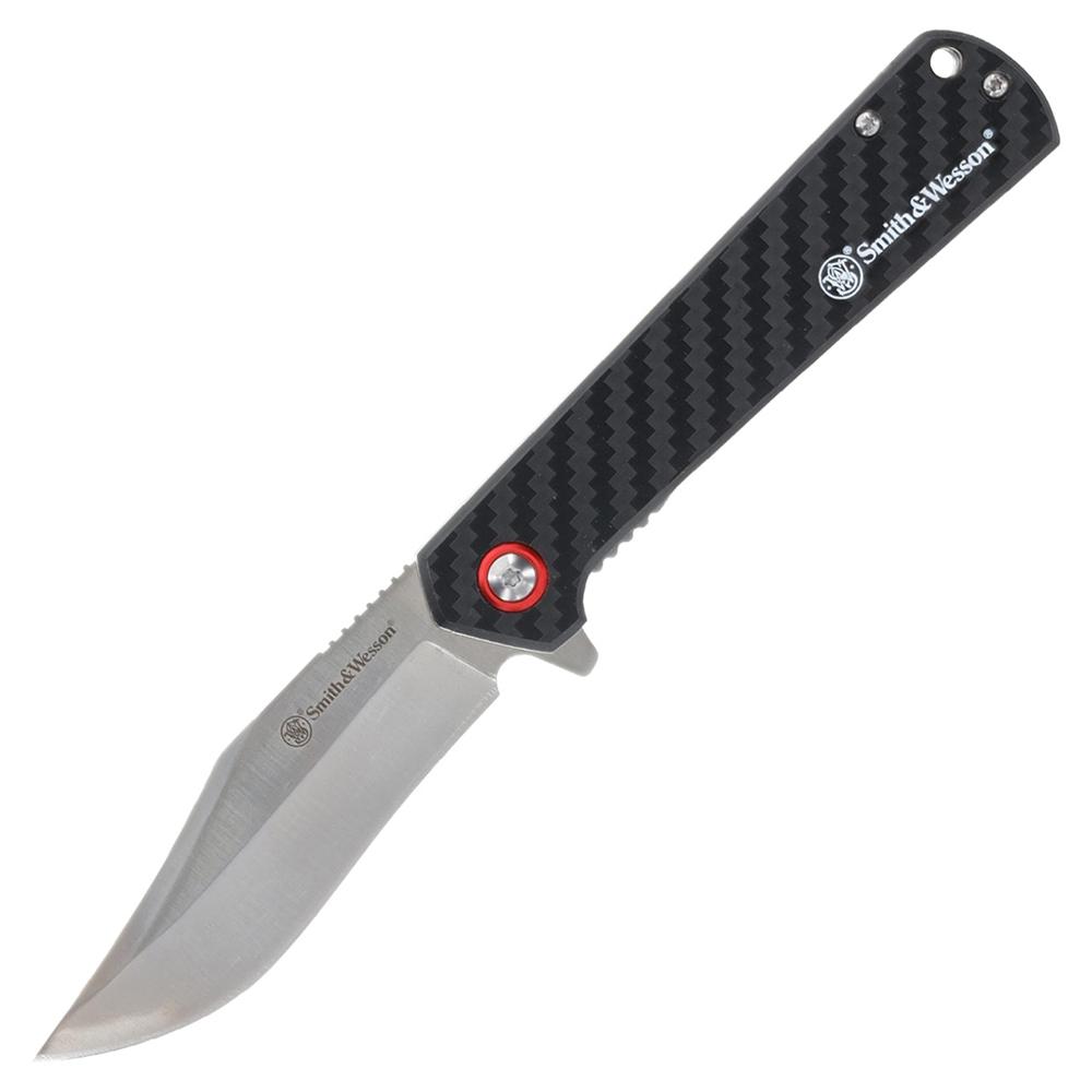 Smith & Wesson Folding Knife and Wallet Combo 3-3/10" Clip Point Blade Black Picture of Battenfeld Knives S&W Knife Wallet combo