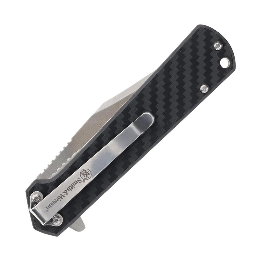 Smith & Wesson Folding Knife and Wallet Combo 3-3/10" Clip Point Blade Black Picture of Battenfeld Knives S&W Knife Wallet combo