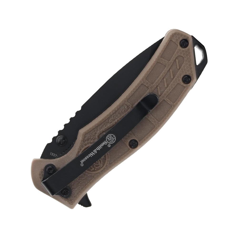 Smith & Wesson Folding Knife and Fidget Spinner Combo 3" Tanto Blade Black Brown Picture of Battenfeld Knives S&W Knife Fidget Spinner Combo