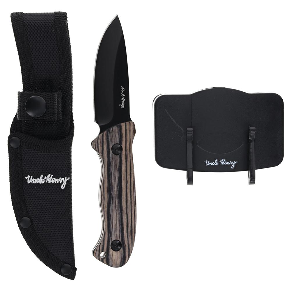 Uncle Henry Fixed Blade Knife 3" Drop Point Blade Pakkawood with Headlamp Picture of Battenfeld Knives Uncle Henry Fixed Blade W/ Headlamp