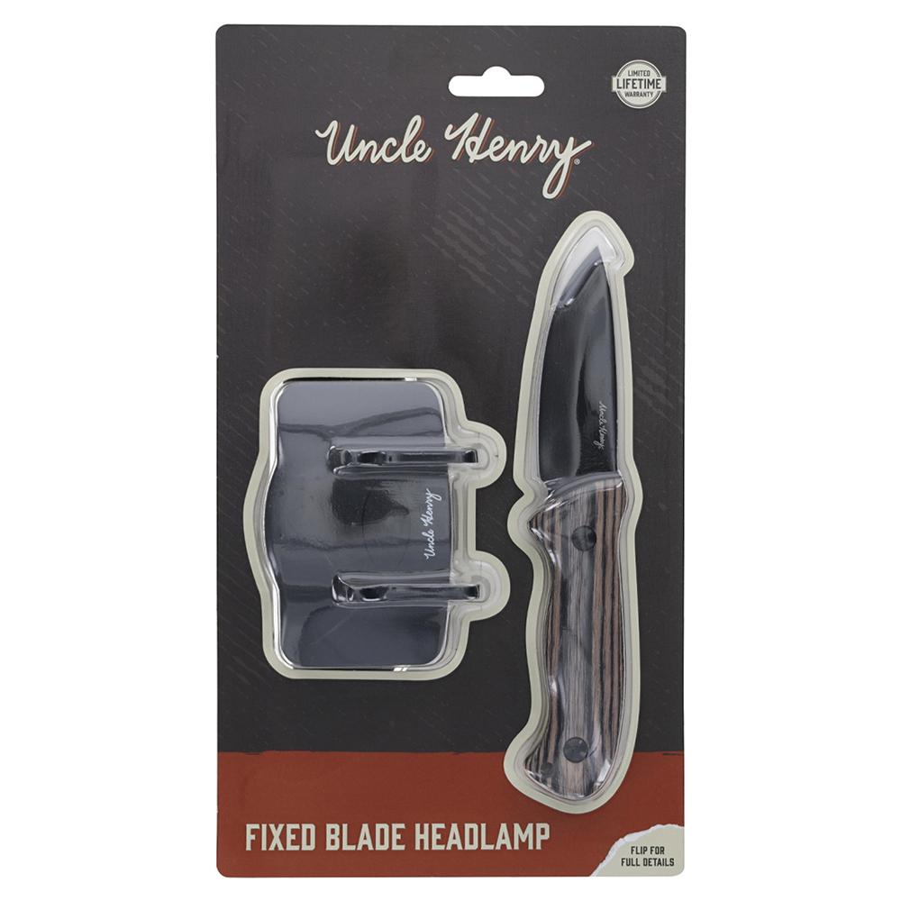 Uncle Henry Fixed Blade Knife 3" Drop Point Blade Pakkawood with Headlamp Picture of Battenfeld Knives Uncle Henry Fixed Blade W/ Headlamp