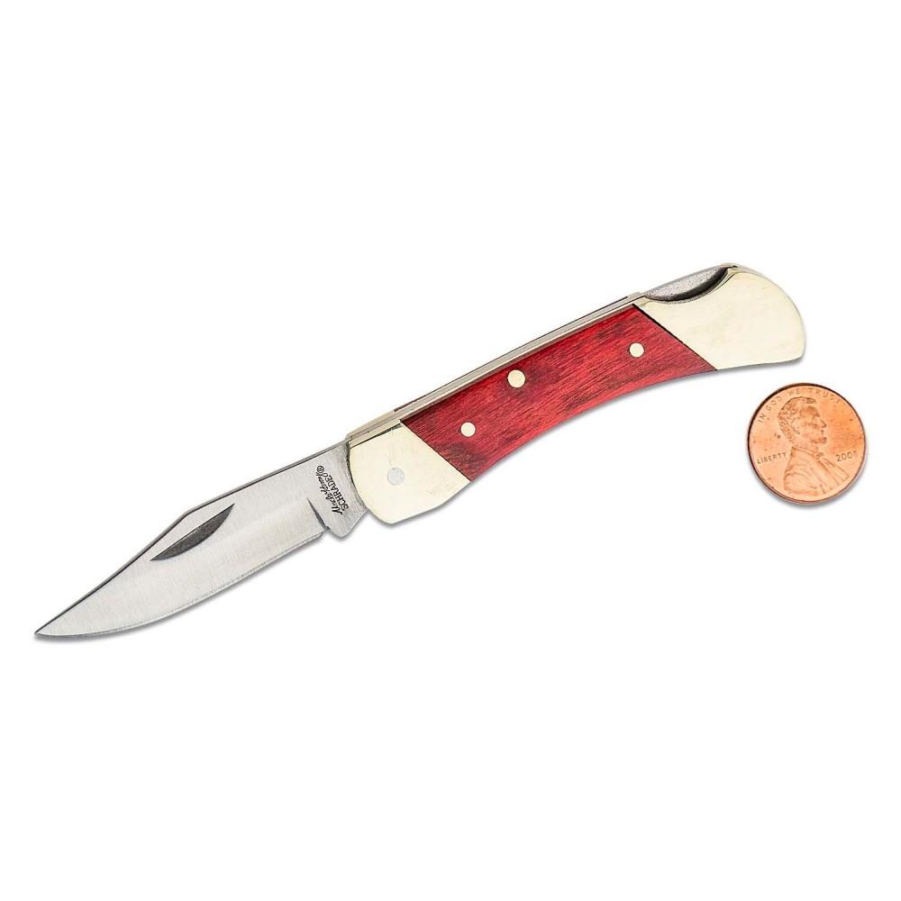 Schrade Uncle Henry Brown Bear Folding Knife 2-1/4" Clip Point Blade Wood Picture of Battenfeld Knives Uncle Henry 3" Brown Bear Lockback CP=12