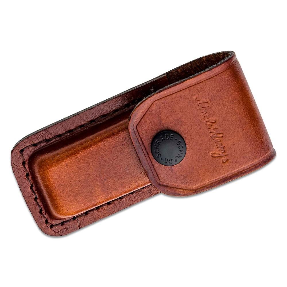 Schrade Uncle Henry Smokey Lockback Folding Knife 2-7/8" Clip Point Blade Wood with Leather Sheath Picture of Battenfeld Knives Uncle Henry 3 3/4" Smokey Lockback w/ Lea CP=12