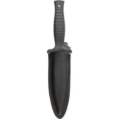 Smith & Wesson H.R.T. Full Tang Spear Point Fixed Blade 4 3/4" Blade Black Picture of Battenfeld Knives S&W 9 in black dual edge boot knife