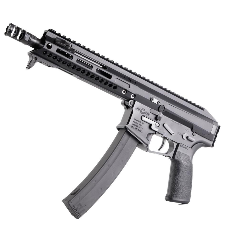 Patriot Ordnance Factory Phoenix Handgun 9mm Luger 35rd Magazine 8.5" Barrel Black with MLOK Rail Picture of Patriot Ordnance Factory Phoenix 9MM Pistol 8" Barrel M-Lok rail