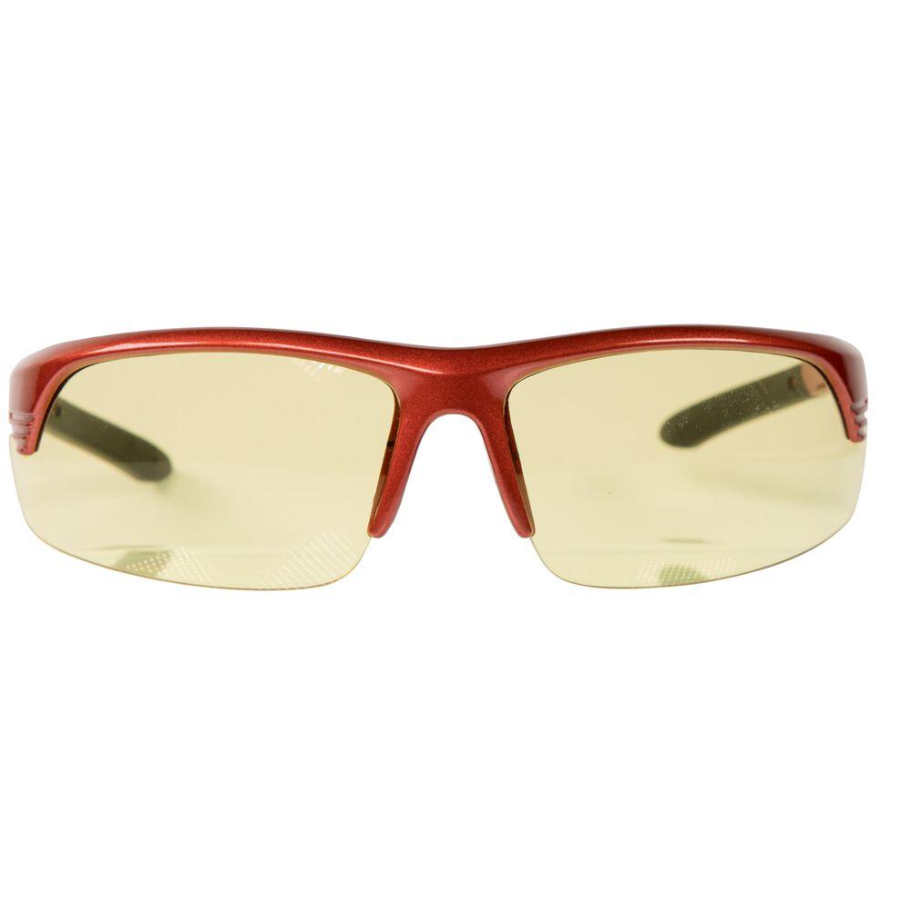 Smith & Wesson Corporal Shooting Glasses Half Frame Red with Amber Lens Picture of AOB Corporal Half Frame Shooting Glasses Red/ Amber Lens