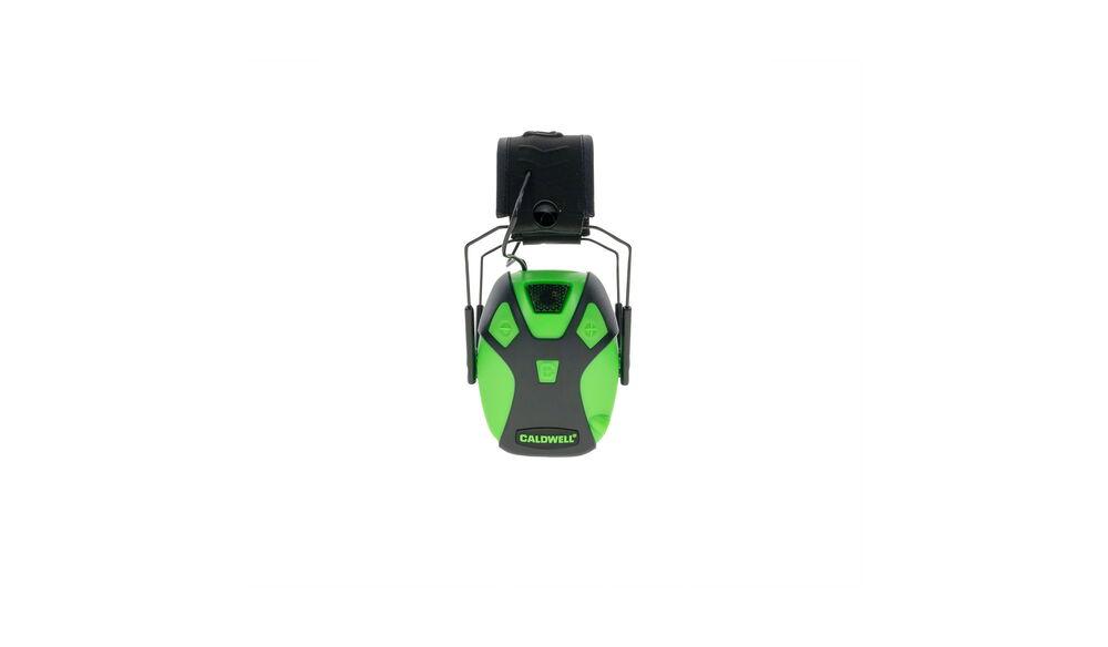 Caldwell E-Max Youth Pro Earmuffs - Neon Green 23db NRR Picture of AOB Small Electronic Earmuff Neon Green
