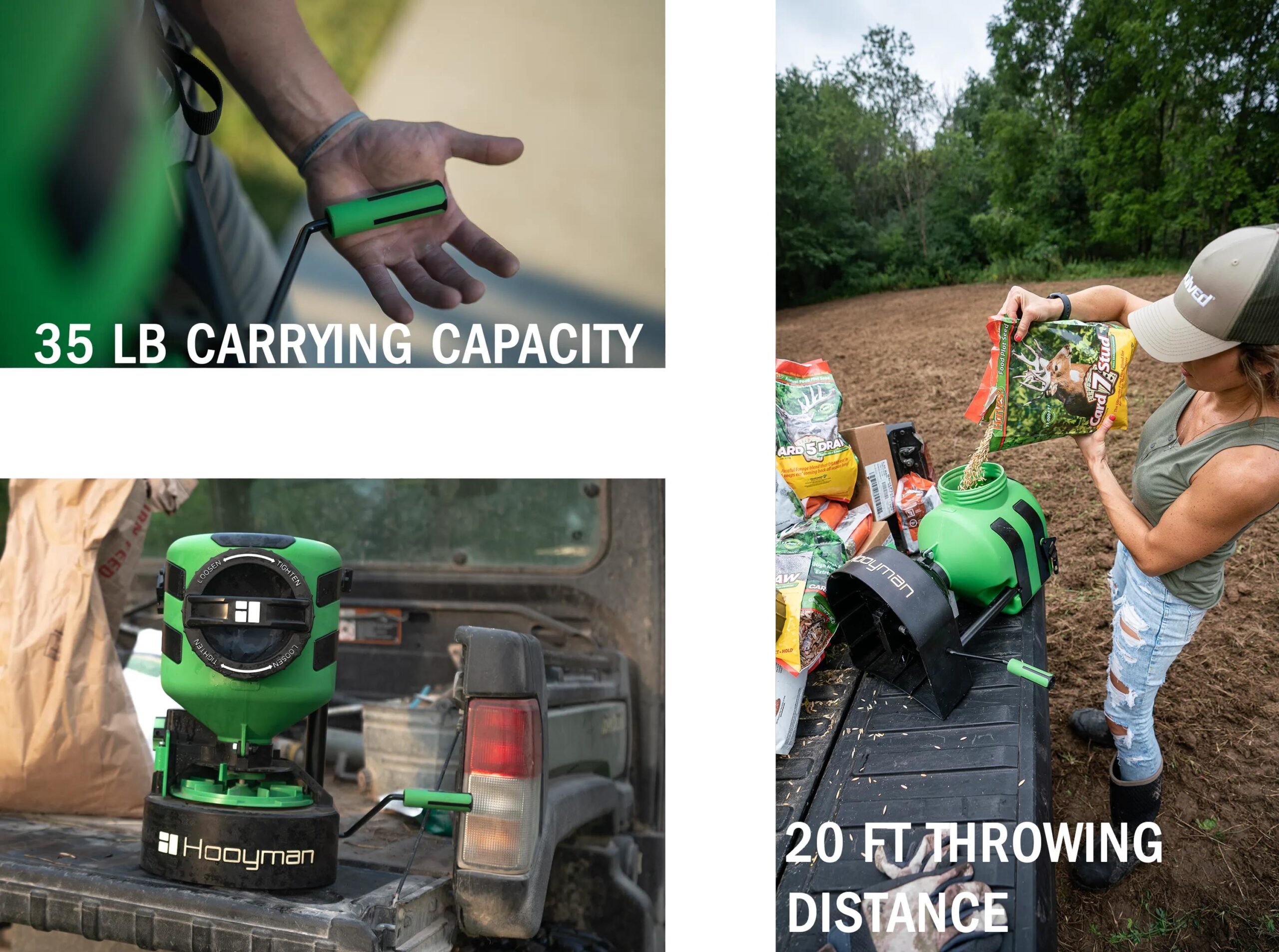 Hooyman Manual Spreader w/ Shoulder Harness Rig Picture of AOB Hooyman Manual Seeder w/ Shoulder Harness Rig