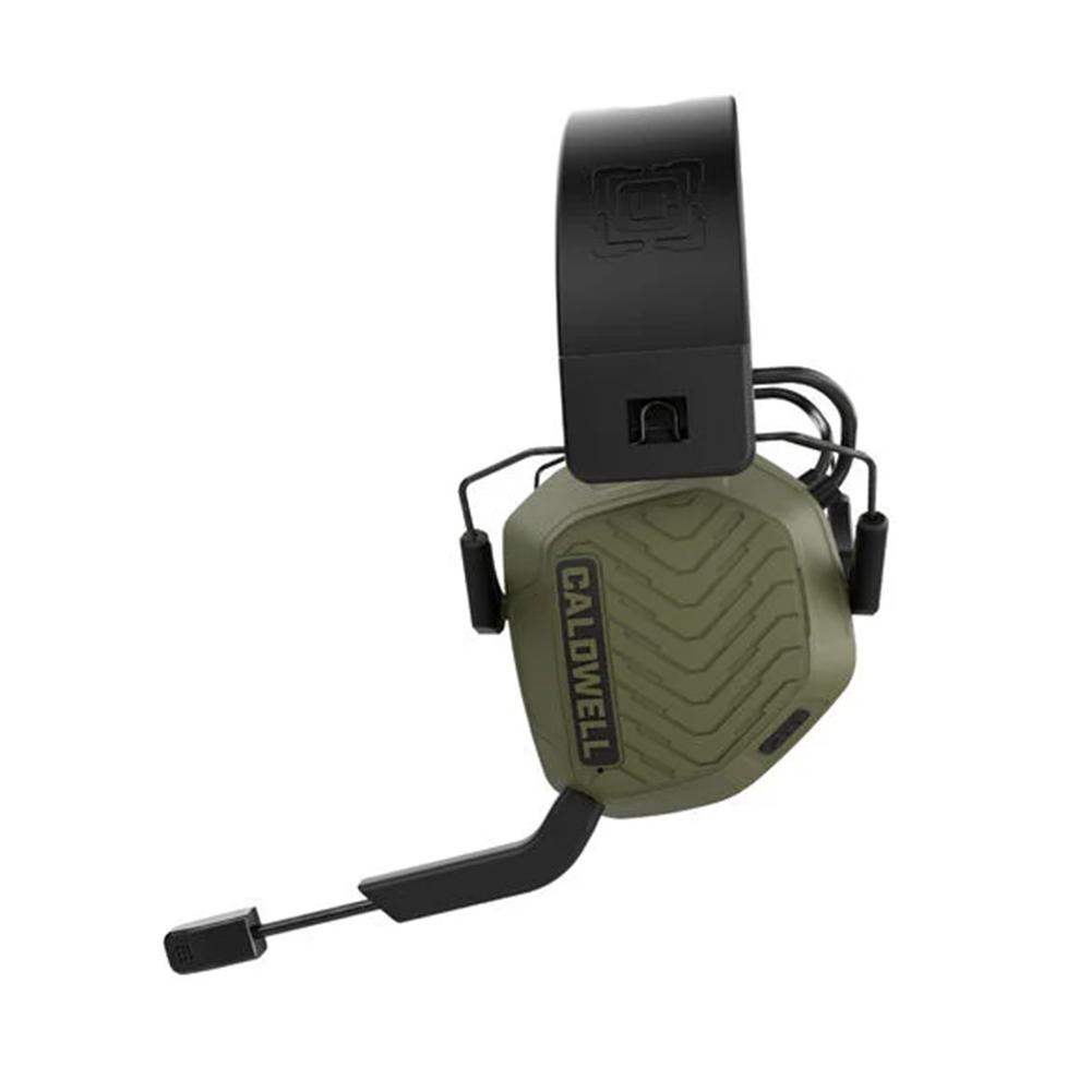 Caldwell EMax Pro Series Electronic Ear Muffs 23dB BT Two Way Communication OD Green Picture of AOB CALDWELL E-Max Comms Ear Muffs 2-way Comm