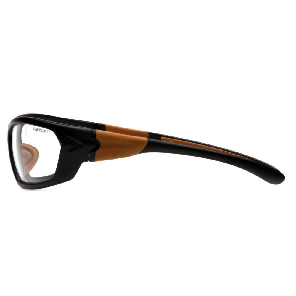 Pyramex Carhartt Carbondale Shooting Glasses Black and Tan with Clear Lens Picture of Pyramex Safety Pyramex Carhartt - Carbondale - Clear Lens with Black/Tan Frame