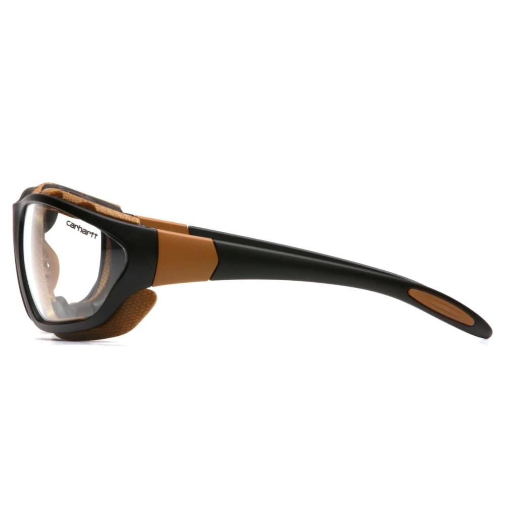 Pyramex Carhartt Carthage Shooting Glasses Black and Tan with Clear Anti-Fog Lens Picture of Pyramex Safety Pyramex Carhartt - Carthage - Clear Anti-fog Lens with Black/Tan Frame