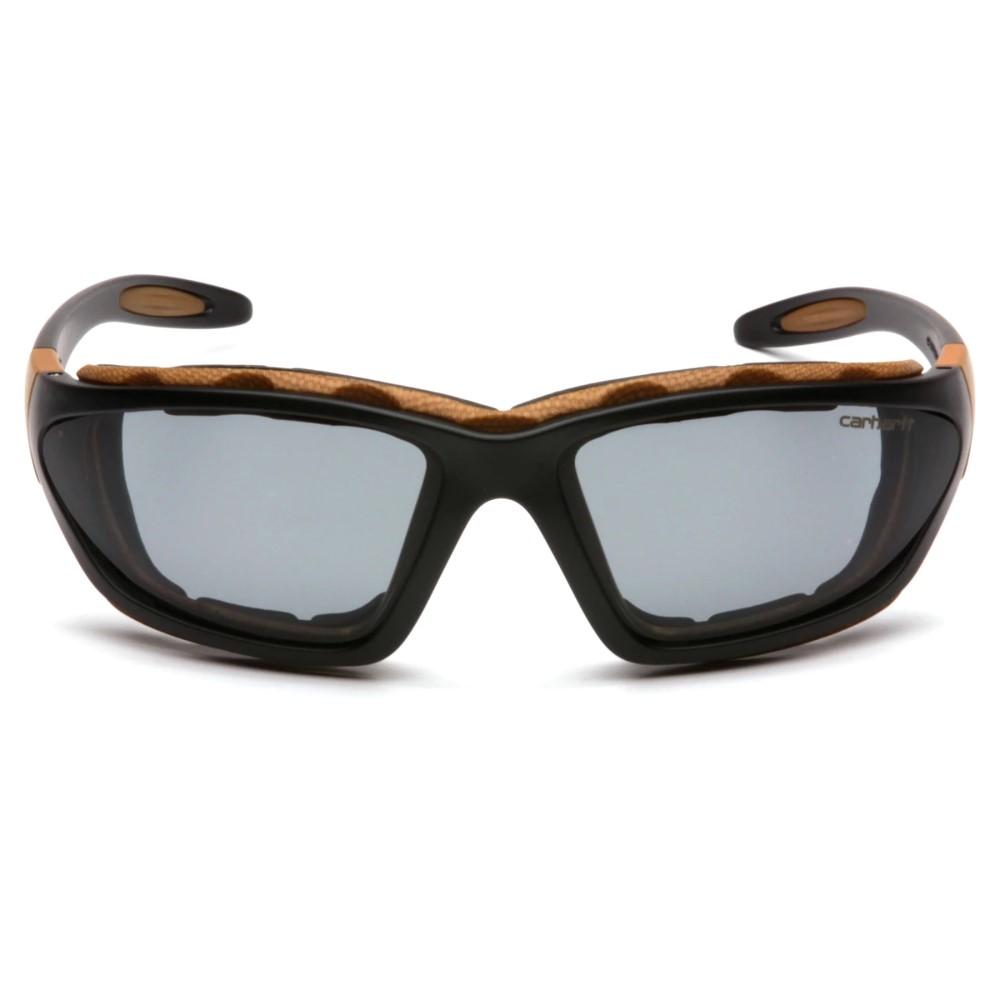 Pyramex Carhartt Carthage Shooting Glasses Black and Tan with Grey Anti-Fog Lens Picture of Pyramex Safety Pyramex Carhartt - Carthage - Gray Anti-fog Lens with Black/Tan Frame