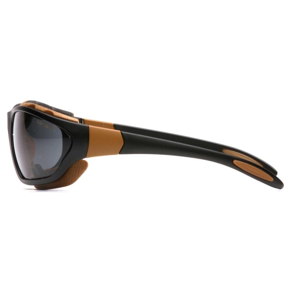 Pyramex Carhartt Carthage Shooting Glasses Black and Tan with Grey Anti-Fog Lens Picture of Pyramex Safety Pyramex Carhartt - Carthage - Gray Anti-fog Lens with Black/Tan Frame
