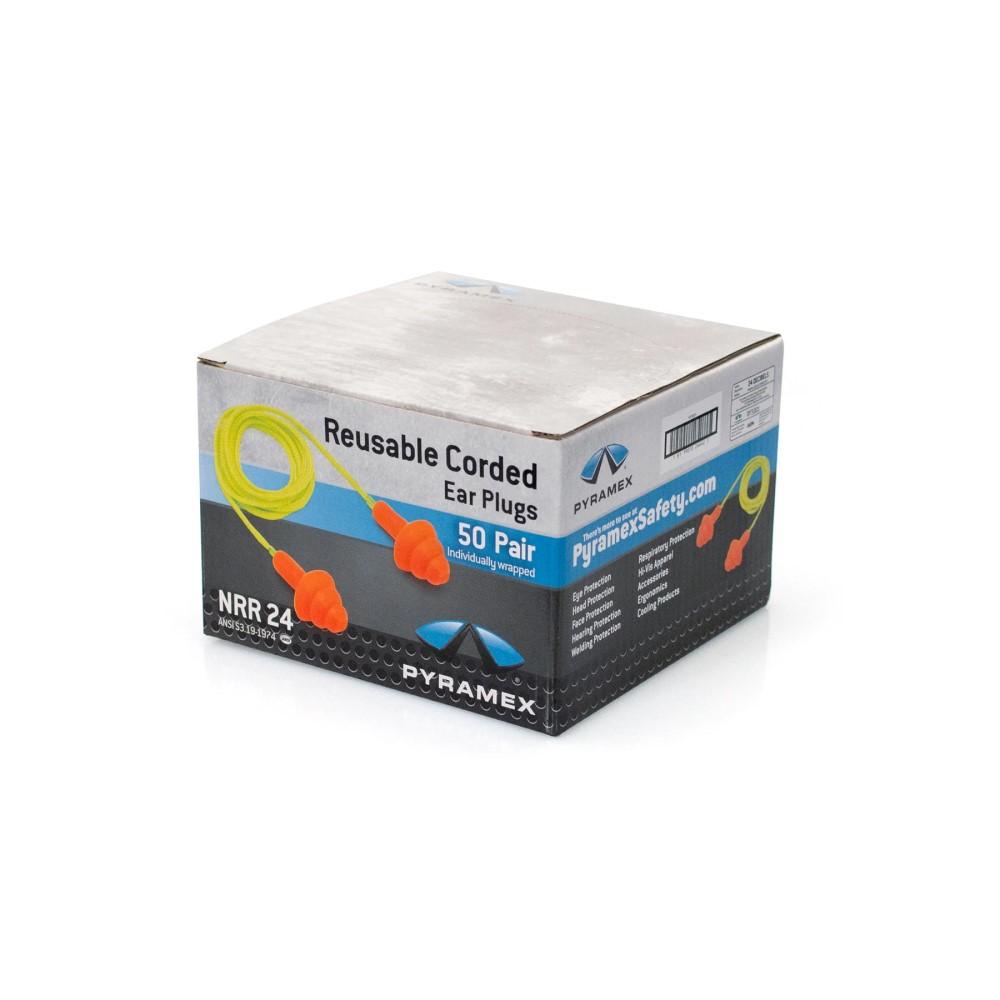 Pyramex RP3001 Reusable Earplugs 25dB 50/pair Picture of Pyramex Safety Pyramex - Reusable Corded Earplugs - NRR 25dB - 50 pair