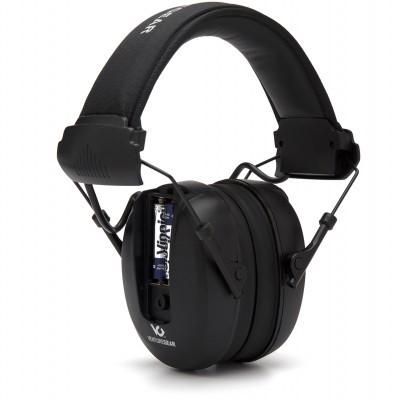 Pyramex Clandestine Ear Electronic Ear Muffs 24dB Black Picture of Pyramex Safety Pyramex Clandestine -NRR 24db Electronic Hearing Protector Earmuff - Black