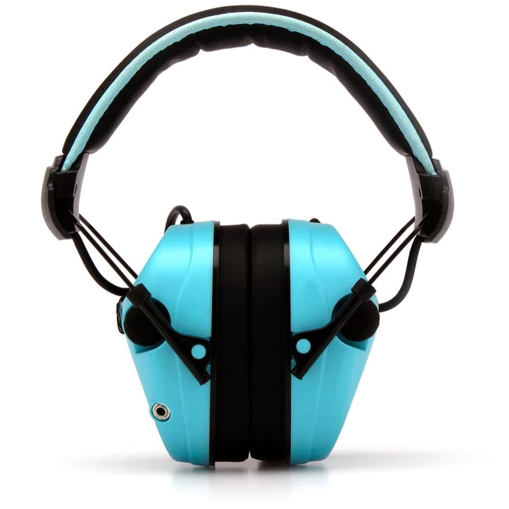 Pyramex Sentinel Electronic Earmuff 26dB Powder Blue Picture of Pyramex Safety Pyramex Venture Gear - Powder blue electronic earmuff with black headband