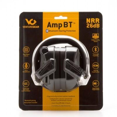 Pyramex Amp Bluetooth Ear Muffs 26dB Black Picture of Pyramex Safety Pyramex Amp BT - NRR 26db Electronic Hearing Protector w/ Blue Tooth -Black