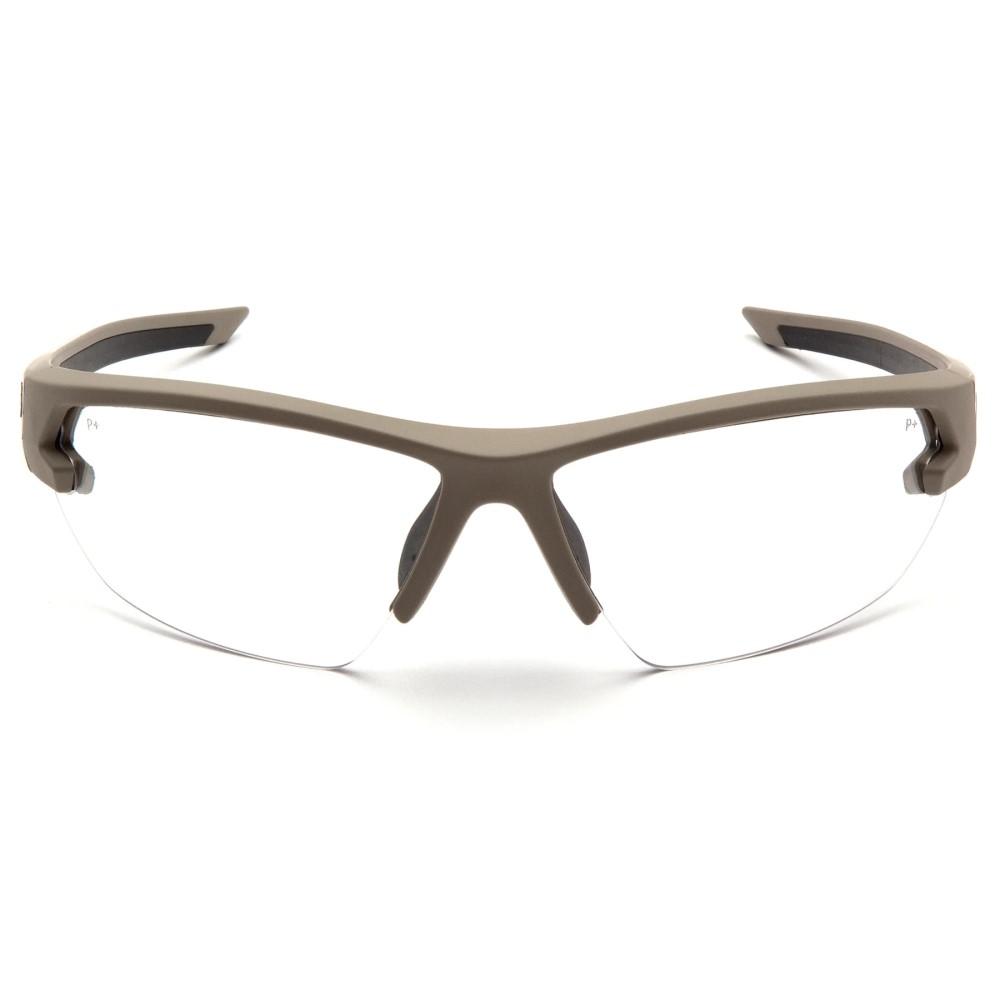 Pyramex Venture Gear Semtex 2.0 Shooting Glasses Tan Frame with Clear Anti-Fog Lens